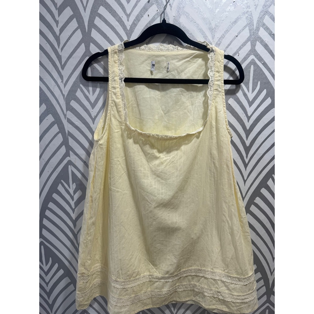 Princess Polly Alanah Pale Yellow Lace Trim Pinstripe Mini Dress Sleeveless US 8 - Picture 4 of 7